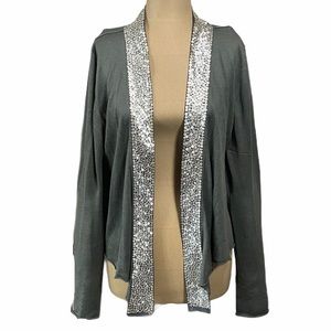 **TAKING BEST OFFER** INHABIT Linen & Silk Grey Sequined Cardigan